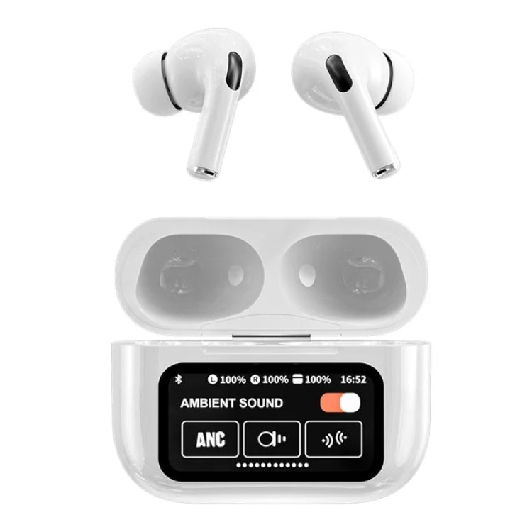 A9 Pro Earbuds ANC/ENC Touch Screen Display Noise Reduction Wireless Earbuds For Android & iOS | A9 Pro | A9 Pro Apple Airpods ANC/ENC Zhongkelqnxun Touch Control Bt 5.4 Earbuds - Black