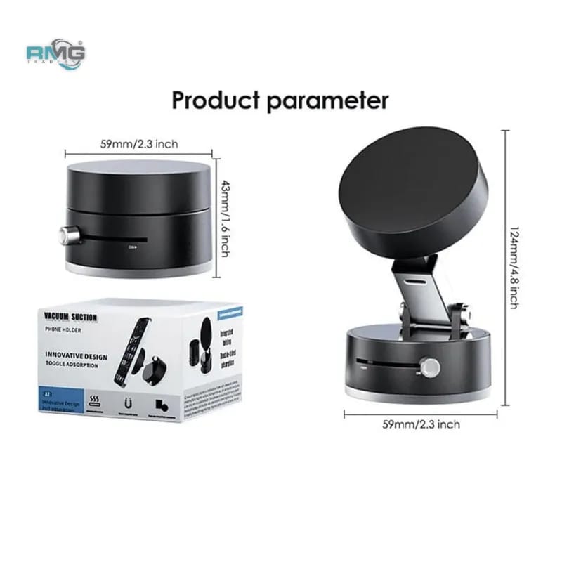 Magnetic Suction Phone Holder – Foldable & Adjustable 360° Magnetic Mount for Car, Bathroom, Kitchen, Gym & Office