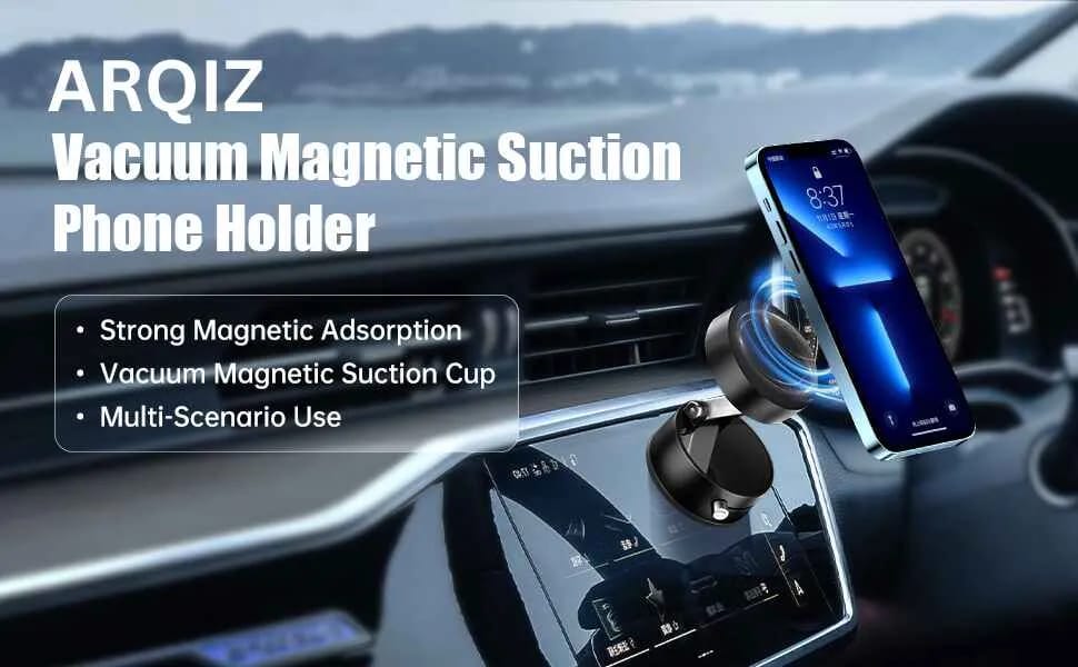 Magnetic Suction Phone Holder – Foldable & Adjustable 360° Magnetic Mount for Car, Bathroom, Kitchen, Gym & Office